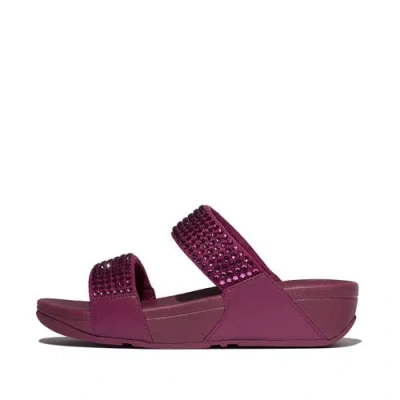 Fitflop Lulu Maxi-crystal Two-bar Slides In Multi