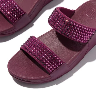 Fitflop Lulu Maxi-crystal Two-bar Slides In Multi