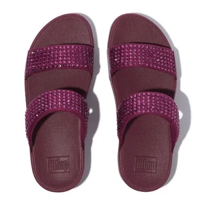 Fitflop Lulu Maxi-crystal Two-bar Slides In Multi