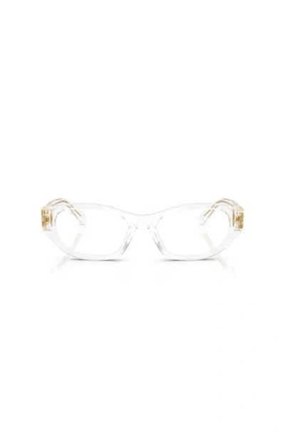 Miu Miu 53mm Irregular Optical Glasses In Gold