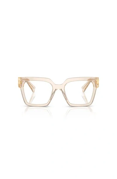 Miu Miu 52mm Square Optical Glasses In Neutral