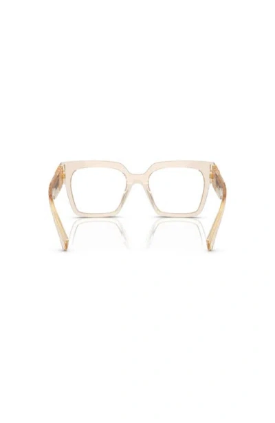 Miu Miu 52mm Square Optical Glasses In Neutral