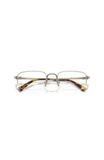 Miu Miu 51mm Rectangle Optical Glasses In Gold