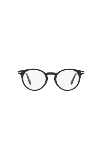 Tom Ford 48mm Round Optical Glasses In Black