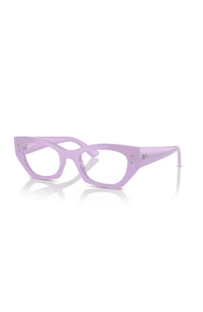 Ray Ban Zena Optics Bio-based Eyeglasses Lilac Frame Clear Lenses Polarized 49-22 In Purple