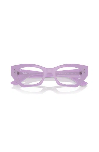 Ray Ban Zena Optics Bio-based Eyeglasses Lilac Frame Clear Lenses Polarized 49-22 In Purple