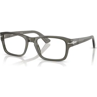 Persol 0po3364v Translucent Grey Acetate Rectangular Eyeglasses In Gold