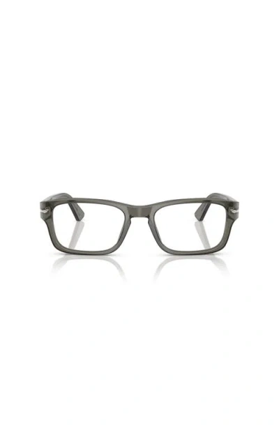 Persol 0po3364v Translucent Grey Acetate Rectangular Eyeglasses In Gold