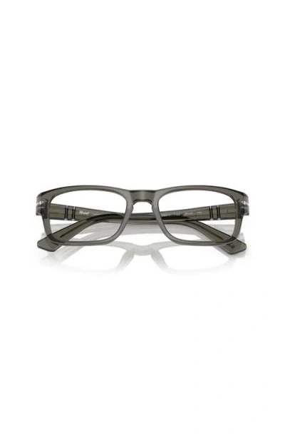 Persol 0po3364v Translucent Grey Acetate Rectangular Eyeglasses In Gold