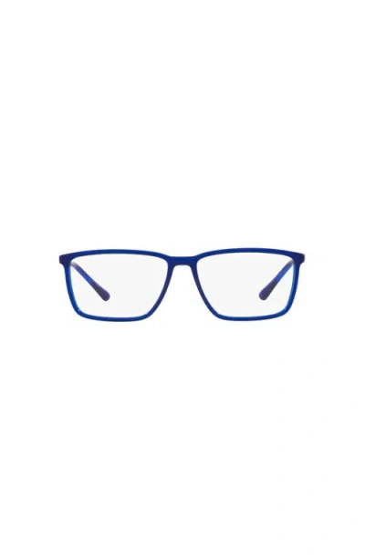 Lenscrafters 58mm Rectangle Optical Glasses In Blue