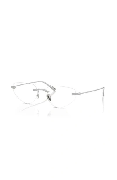 Ferrari 57mm Irregular Optical Glasses In Silver