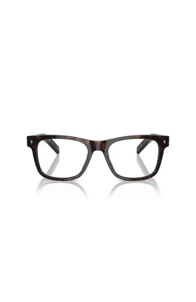 Prada 54mm Rectangle Optical Glasses In Black
