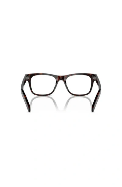 Prada 54mm Rectangle Optical Glasses In Black