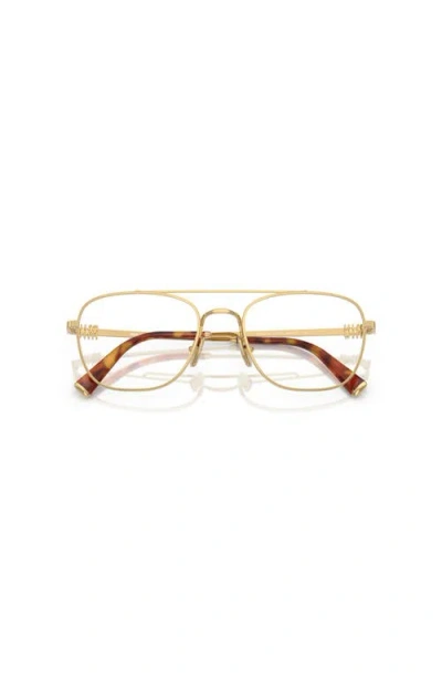 Miu Miu 51mm Square Optical Glasses In Gold