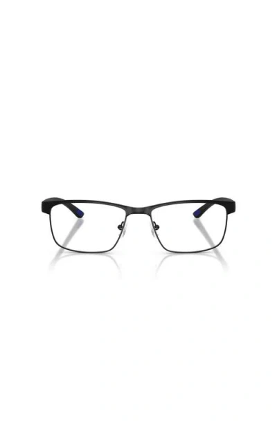 Armani Exchange 56mm Rectangle Optical Glasses In Black