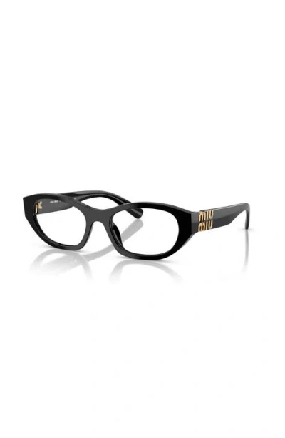 Miu Miu 53mm Irregular Optical Glasses In Black