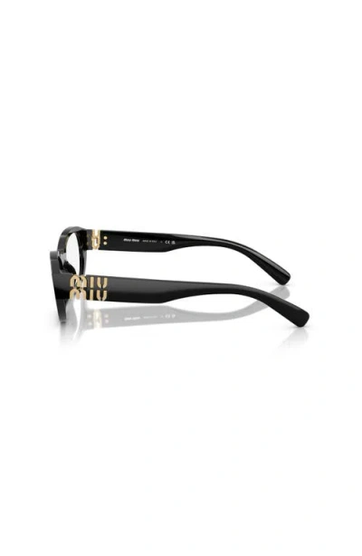 Miu Miu 53mm Irregular Optical Glasses In Black