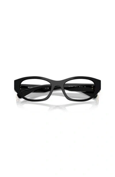 Miu Miu 53mm Irregular Optical Glasses In Black
