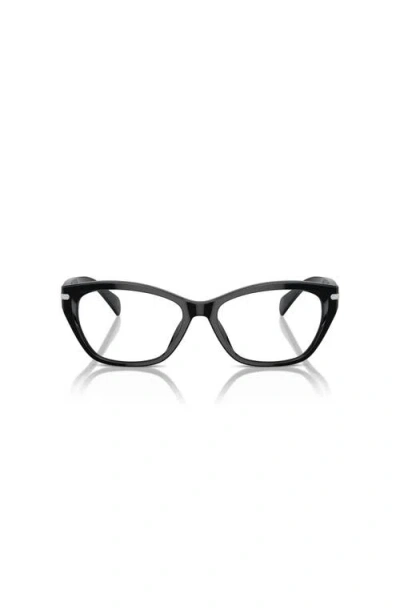 Ralph 53mm Rectangle Optical Glasses In Black