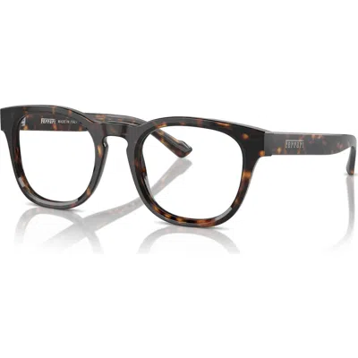 Ferrari 49mm Round Optical Glasses In Brown