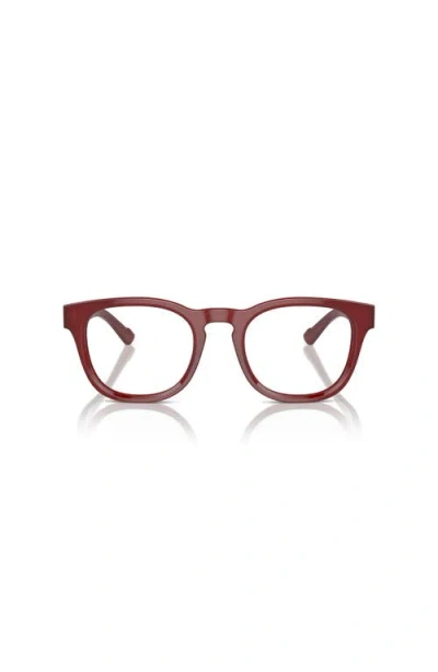 Ferrari 49mm Round Optical Glasses In Burgundy