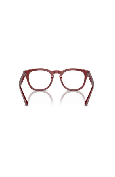 Ferrari 49mm Round Optical Glasses In Burgundy