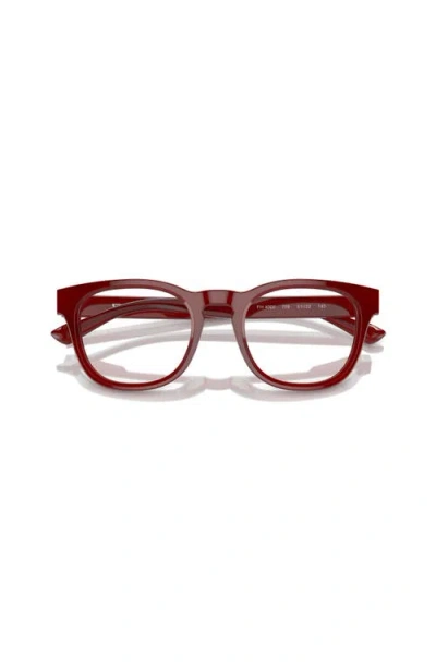 Ferrari 49mm Round Optical Glasses In Burgundy