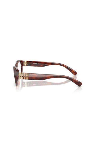 Miu Miu 53mm Irregular Optical Glasses In Brown