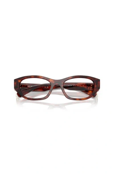 Miu Miu 53mm Irregular Optical Glasses In Brown