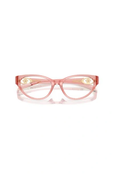 Versace 54mm Cat Eye Optical Glasses In Pink