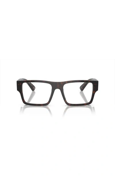 Prada 54mm Rectangle Optical Glasses In Black