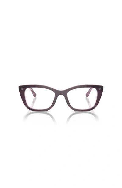 Ray Ban Rb5433 Optics Eyeglasses Violet On Transparent Pink Frame Clear Lenses Polarized 50-19 In Purple