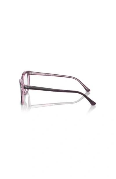 Ray Ban Rb5433 Optics Eyeglasses Violet On Transparent Pink Frame Clear Lenses Polarized 50-19 In Purple
