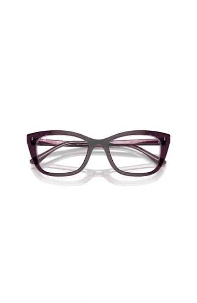 Ray Ban Rb5433 Optics Eyeglasses Violet On Transparent Pink Frame Clear Lenses Polarized 50-19 In Purple
