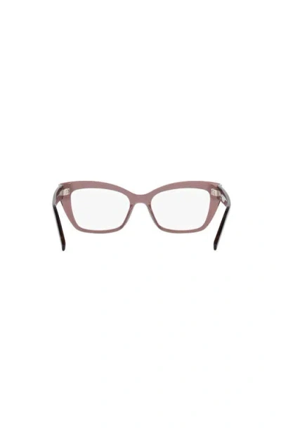 Saint Laurent 53mm Rectangle Optical Glasses In Brown
