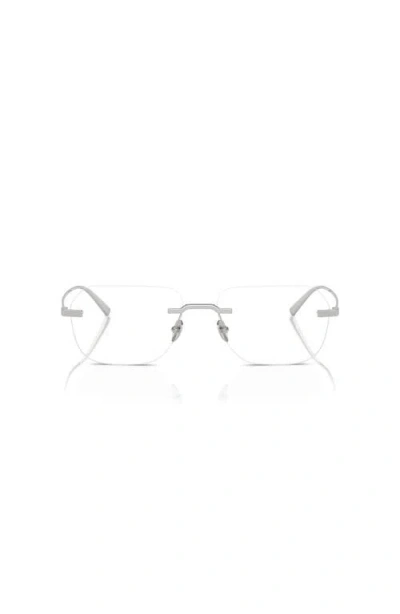 Ferrari 57mm Rectangle Optical Glasses In Silver
