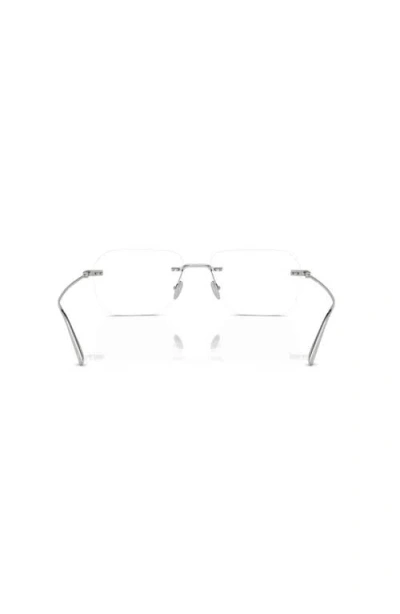 Ferrari 57mm Rectangle Optical Glasses In Silver