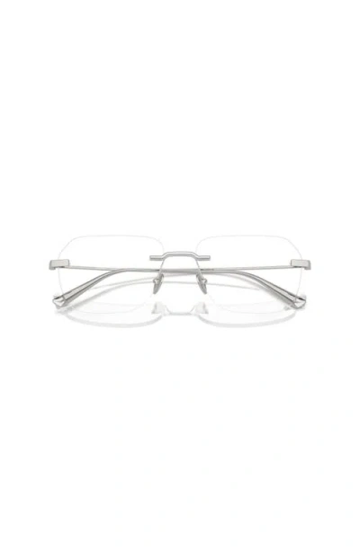 Ferrari 57mm Rectangle Optical Glasses In Silver