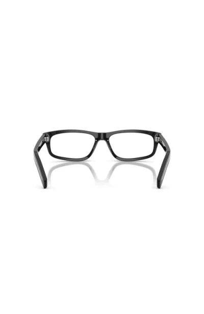 Prada 58mm Rectangle Optical Glasses In Black