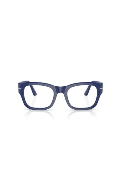 Persol 50mm Rectangle Optical Glasses In Blue