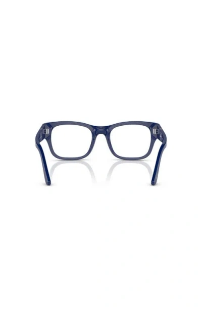 Persol 50mm Rectangle Optical Glasses In Blue