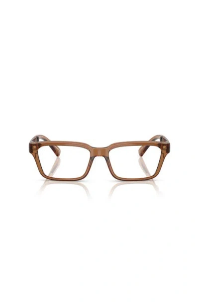 Armani Exchange 55mm Rectangle Optical Glasses In Brown