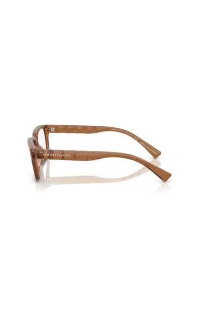 Armani Exchange 55mm Rectangle Optical Glasses In Brown