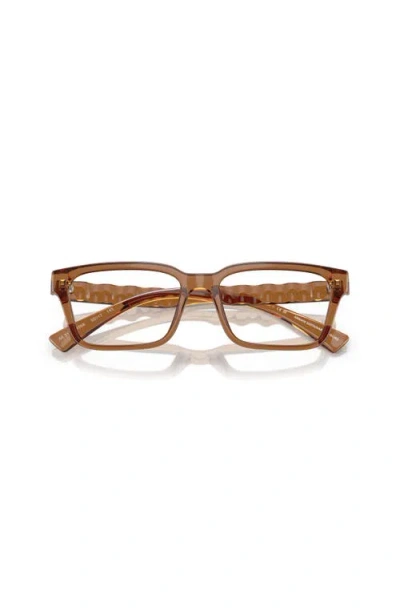 Armani Exchange 55mm Rectangle Optical Glasses In Brown