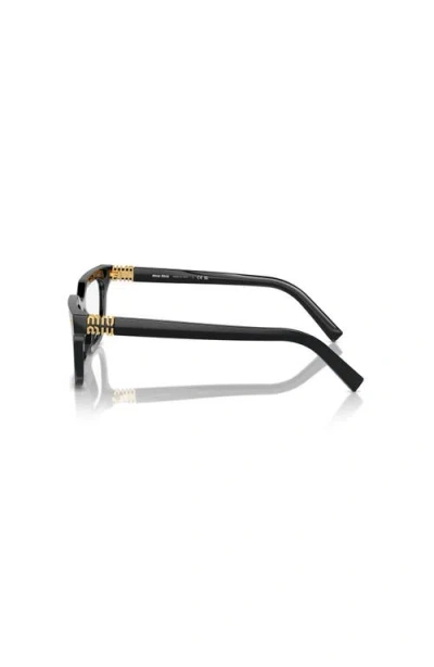 Miu Miu 51mm Rectangle Optical Glasses In Black