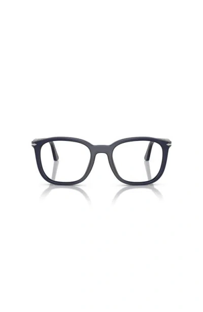 Persol 50mm Rectangle Optical Glasses In Blue