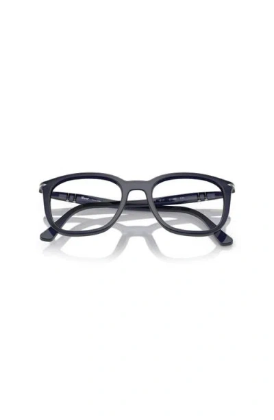Persol 50mm Rectangle Optical Glasses In Blue