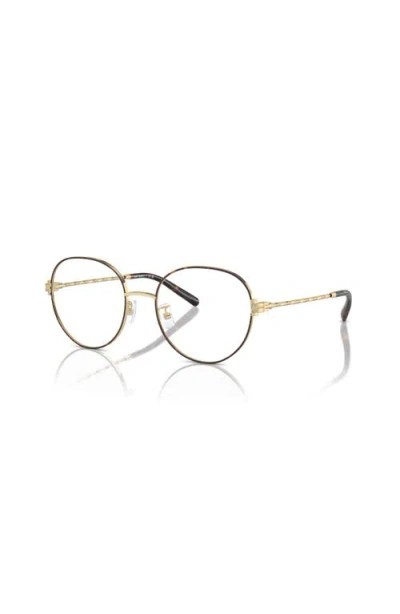Tory Burch 52mm Round Optical Glasses In Gold