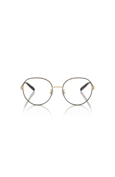 Tory Burch 52mm Round Optical Glasses In Gold