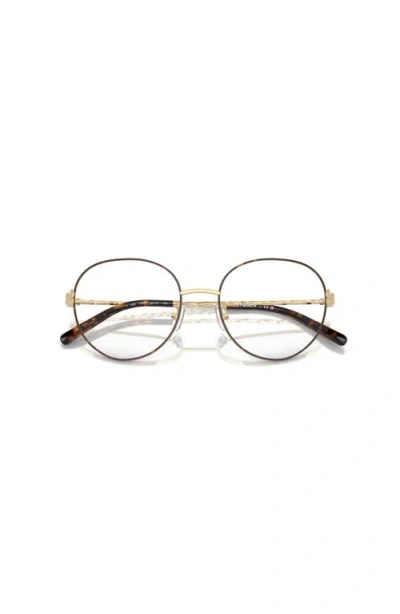Tory Burch 52mm Round Optical Glasses In Gold